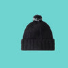Black Pom Pom knit Hat