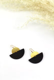 Brass + Wood Boat Earrings