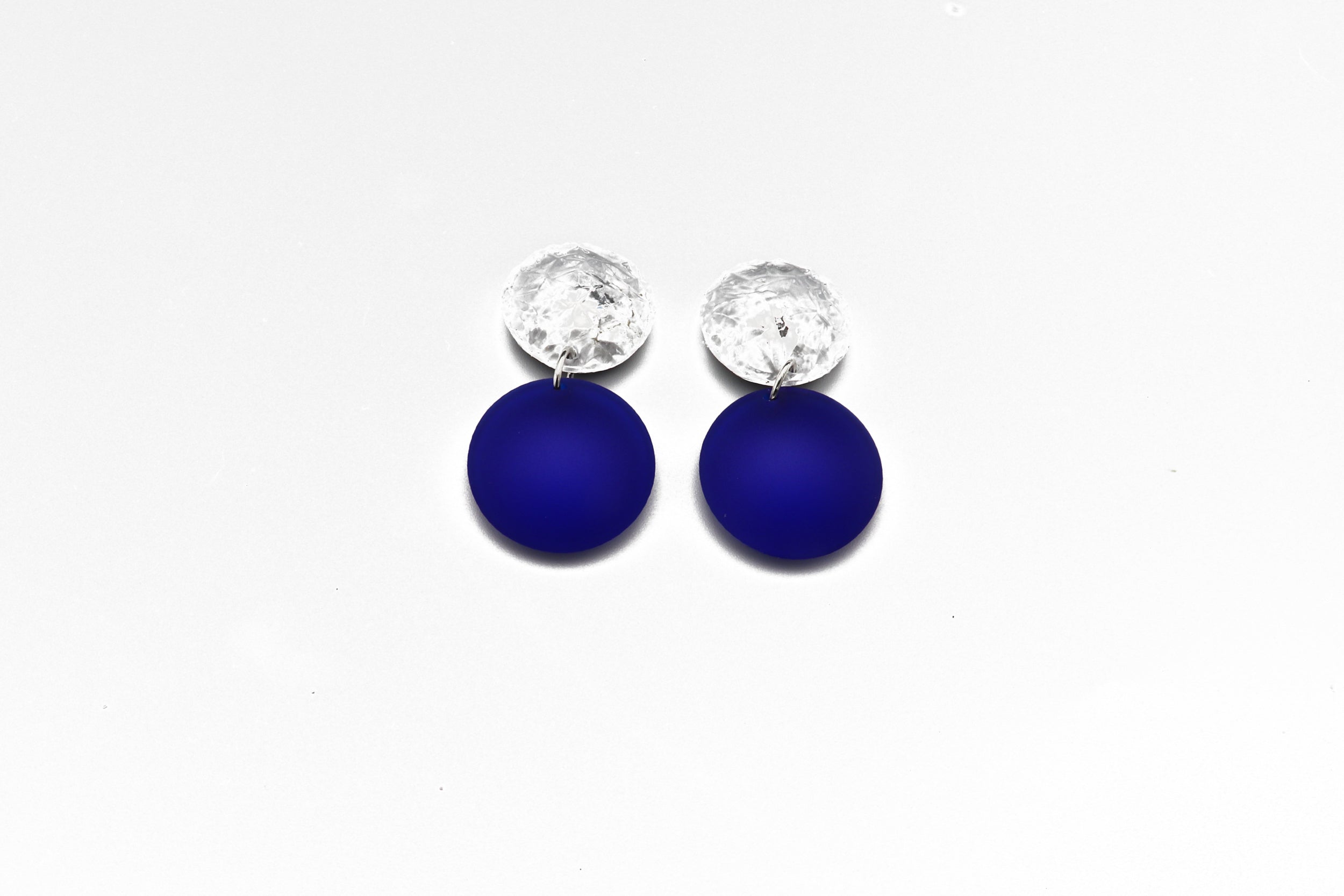 Small Double Bubble Earrings - Frost Cobalt