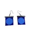 Mini Circle beaded earrings- Cobalt