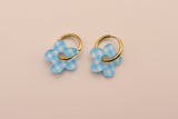 Gingham Daisy Hoop Earrings