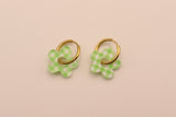 Gingham Daisy Hoop Earrings