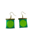 Mini Circle beaded earrings- Green/Chartreuse