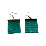 Circle beaded earrings- Green