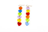 Long Dangle Heart  Earrings