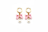Bow Pearl Drops - Baby Pink