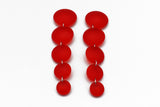Long Bubble Drop Earrings - Frost Red