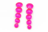 Long Bubble Drop Earrings - Neon Pink