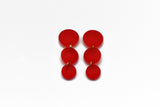 Short Bubble Drop Earrings - Frost Red