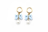 Bow Pearl Drops - Baby Blue
