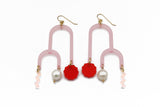 Double Arch Earrings - Frost Pink