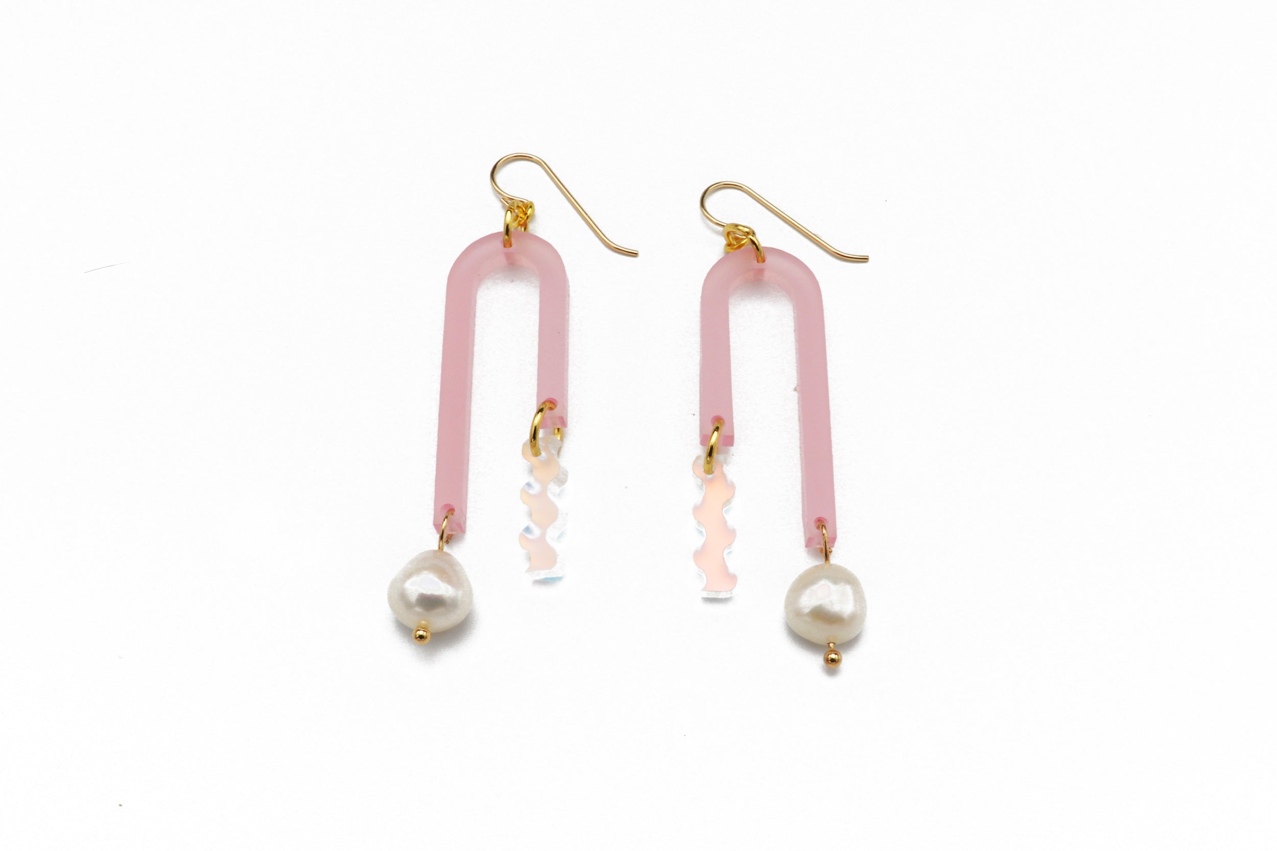 Arch Earrings - Frost Pink