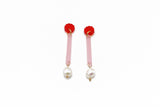 Line Earrings - Frost Pink