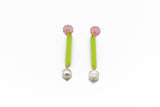Line Earrings - Frost Chartreuse