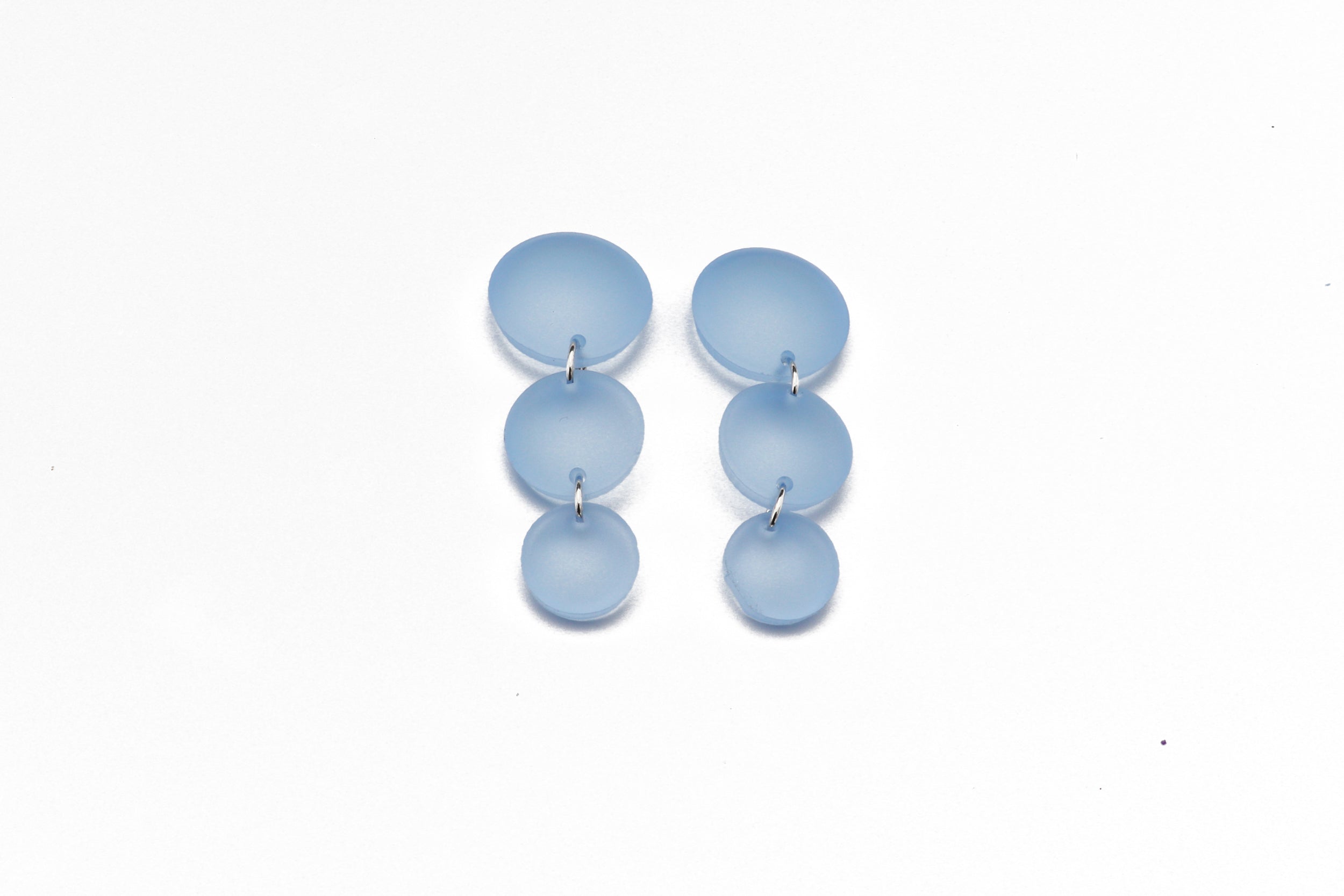 Short Bubble Drop Earrings - Frost Blue