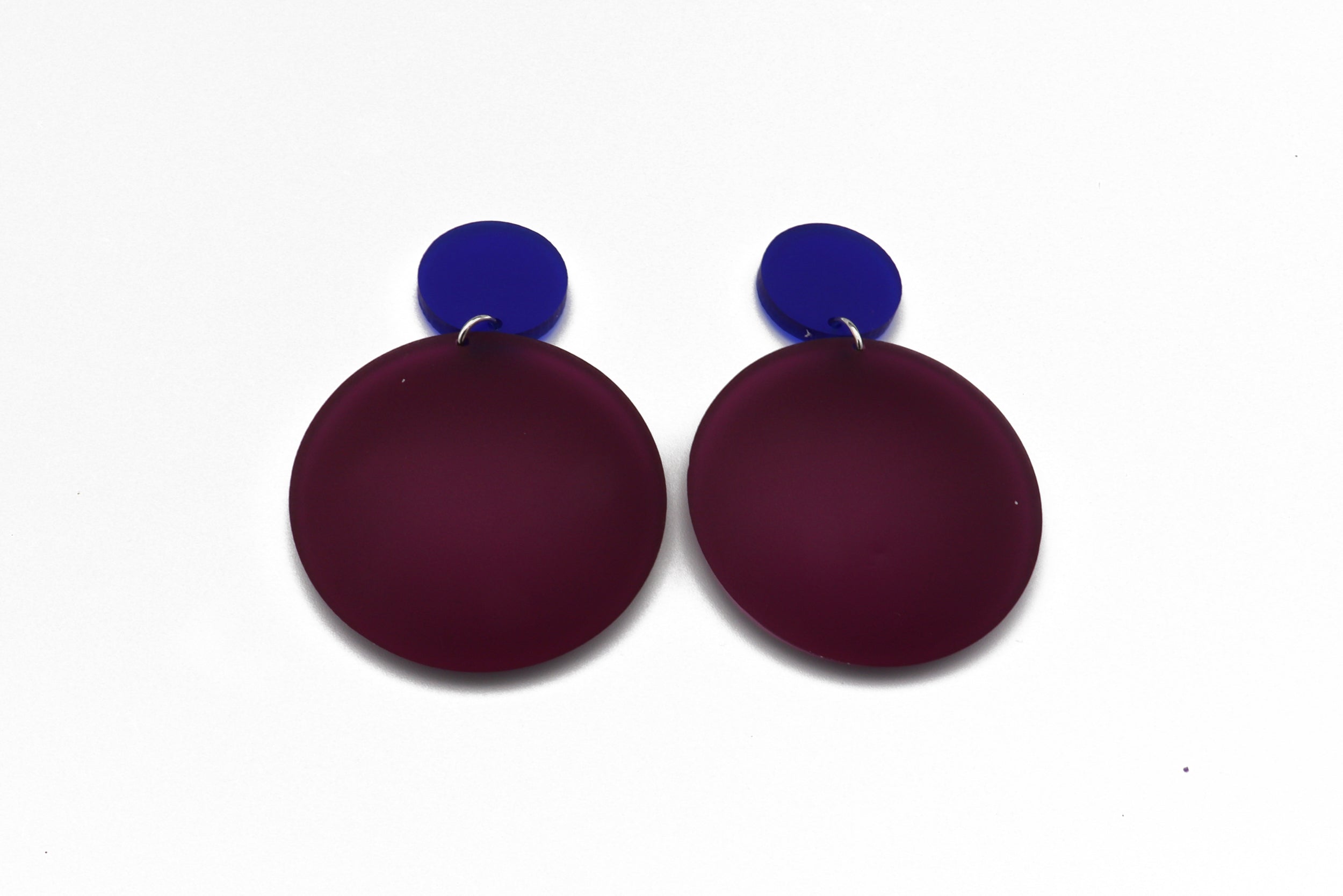 Large Double Bubble Earrings - Frost Cobalt - Violet