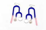 Double Arch Earrings - Cobalt Blue