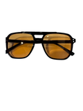 Retro Sunglasses- Black Frame- Amber Lens