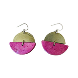 Brass + Wood Boat Earrings