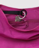 Medium Nylon Crescent Bag - Deep Fushia