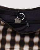 Medium Nylon Crescent Bag - Blurred Gingham Brown