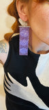 Rectangle Circles  Beaded earrings- Purples