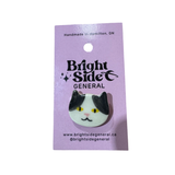 Black and White Cat Ceramic Pin