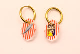 Stripe Sardine Charm Earring