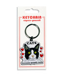 "Cats because people suck" Enamel Keychain