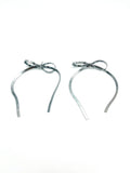 Large Silver Bow Earrings