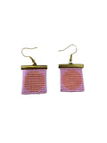 Mini Circle beaded earrings- Light Pink/Orange