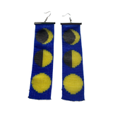 Triple Circle beaded earrings-Blue Moons