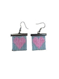 Mini heart beaded earrings - Mint-Pink Heart