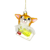 Chihuahua with Collar  Glass Ornament
