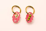 Stripe Olive Martini Charm Earring