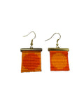 Mini Circle beaded earrings- Orange