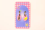 Stripe Oyster and Lemon Charm Earring