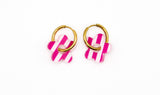 Pink Stripe Daisy Hoop