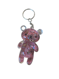 Pink Glitter Bear key chain