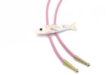 Pink Iridescent Sardine Bolo Tie