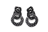 Triple Link- Black and White Polka Dot