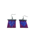 Mini heart beaded earrings - Purple-Blue Heart
