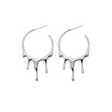 Silver Drippy Hoop