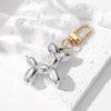 Heart Balloon Dog Key Chain- Silver