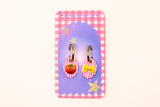 Stripe Tomato and Pasta Charm Earring