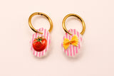 Stripe Tomato and Pasta Charm Earring