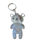 White Glitter Bear key chain