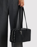 Nylon Bowler Bag - Studs -Black