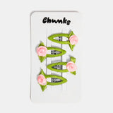 Rosette Snap Clips in Blush