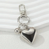 Puffy Heart Key Chain- Silver